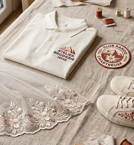 échange et conseils personnalisés autour d’un projet de broderie de mariage